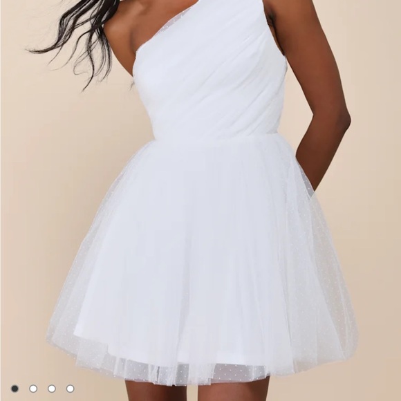 Lulu Exceptional Moments White Swiss Dot mini dress - Picture 1 of 2